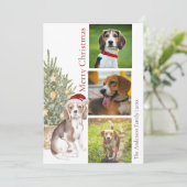 Beagle kerstboom Pet Dog Foto Feestdagenkaart (Staand voorkant)