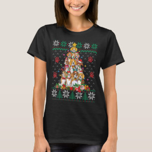 Beagle kerstboom Santa Ugly Sweater Dog T-shirt