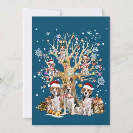 Beagle Kerstboomornament Voor Hondenliefhebber Kaart (Voorkant)