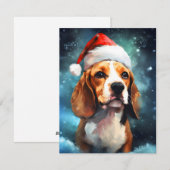 Beagle Kerstborstel schilderen kunstwerk Feestdagenkaart (Voorkant / Achterkant)