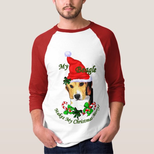 Beagle kerstcadeaus t-shirt (Voorkant)