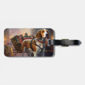Beagle Kerstfeest Seizoen Bagagelabel (Achterkant horizontaal)