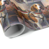 Beagle Kerstfeest Seizoen Cadeaupapier (Rol Hoek)