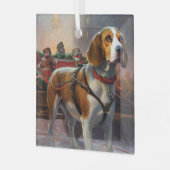 Beagle Kerstfeest Seizoen Glas Ornament (Voorkant links)