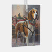 Beagle Kerstfeest Seizoen Glas Ornament (Voorkant Rechts)