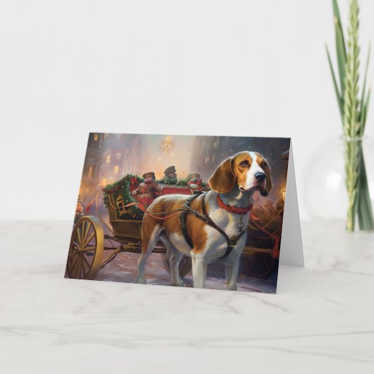 Beagle Kerstfeest Seizoen Kaart (Voorkant)