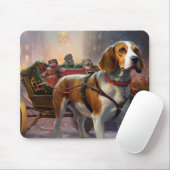 Beagle Kerstfeest Seizoen Muismat (Met muis)
