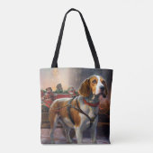 Beagle Kerstfeest Seizoen Tote Bag (Achterkant)