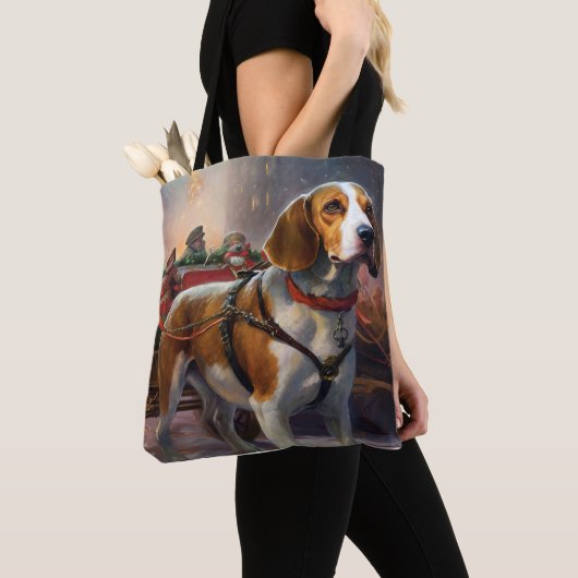 Beagle Kerstfeest Seizoen Tote Bag (Dichtbij)
