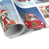 Beagle Kerstfoto Collage Cadeaupapier (Rol Hoek)