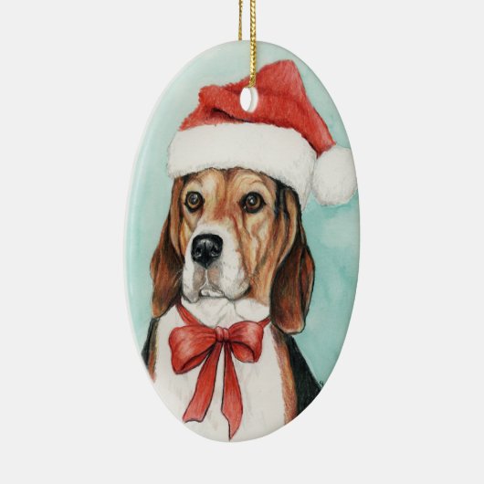 Beagle Kersthond Art Ornament (Rechts)