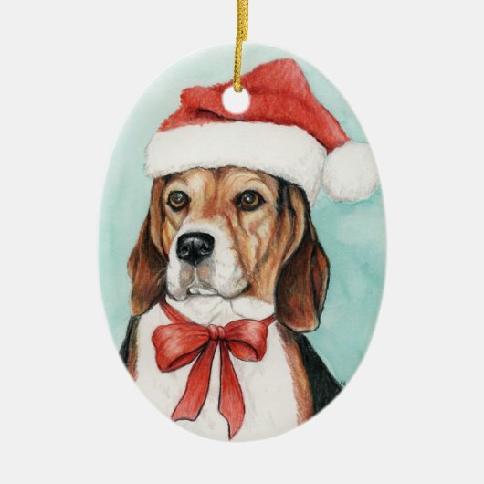 Beagle Kersthond Art Ornament (Voorkant)