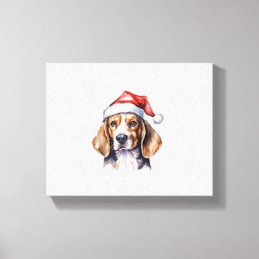 Beagle Kersthond Canvas Afdruk (Voorkant)