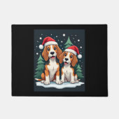 Beagle Kersthond Eigenaar Xmas Vakantie Panama Lon Deurmat (Voorkant)
