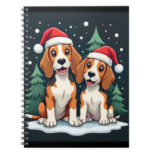 Beagle Kersthond Eigenaar Xmas Vakantie Panama Lon Notitieboek