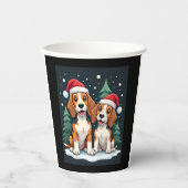 Beagle Kersthond Eigenaar Xmas Vakantie Panama Lon Papieren Bekers (Voorkant)
