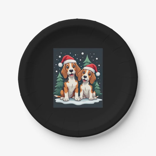 Beagle Kersthond Eigenaar Xmas Vakantie Panama Lon Papieren Bordje (Voorkant)
