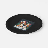 Beagle Kersthond Eigenaar Xmas Vakantie Panama Lon Papieren Bordje (Gekanteld)