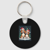 Beagle Kersthond Eigenaar Xmas Vakantie Panama Lon Sleutelhanger (Voorkant)