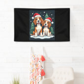 Beagle Kersthond Eigenaar Xmas Vakantie Panama Lon Spandoek (Insitu)