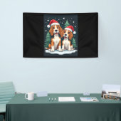 Beagle Kersthond Eigenaar Xmas Vakantie Panama Lon Spandoek (Beurs)