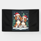 Beagle Kersthond Eigenaar Xmas Vakantie Panama Lon Spandoek (Horizontaal)