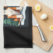 Beagle Kersthond Eigenaar Xmas Vakantie Panama Lon Theedoek (Quarter Fold)