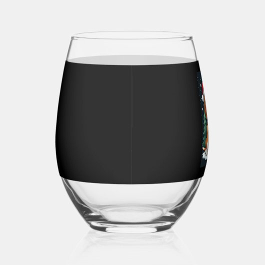 Beagle Kersthond Eigenaar Xmas Vakantie Panama Lon Wijnglas Zonder Voet (Rechts)