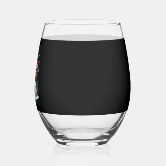 Beagle Kersthond Eigenaar Xmas Vakantie Panama Lon Wijnglas Zonder Voet (Links)