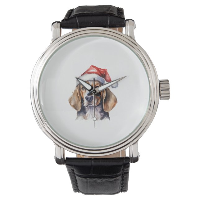 Beagle Kersthond Horloge (Voorkant)
