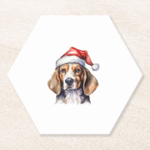 Beagle Kersthond Kartonnen Onderzetters