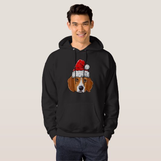 Beagle Kersthond Kerstmis kerstman kerstpas Kinder Hoodie (Voorkant volledig)
