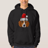 Beagle Kersthond Kerstmis kerstman kerstpas Kinder Hoodie (Voorkant)