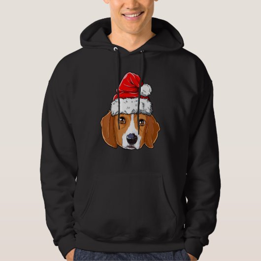 Beagle Kersthond Kerstmis kerstman kerstpas Kinder Hoodie (Voorkant)