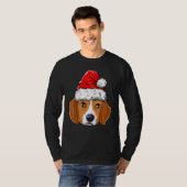 Beagle Kersthond Kerstmis kerstman kerstpas Kinder T-shirt (Voorkant volledig)
