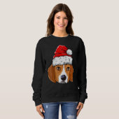 Beagle Kersthond Kerstmis kerstman kerstpas Kinder Trui (Voorkant volledig)