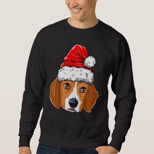 Beagle Kersthond Kerstmis kerstman kerstpas Kinder Trui (Voorkant)