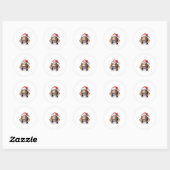 Beagle Kersthond Ronde Sticker (Vel)