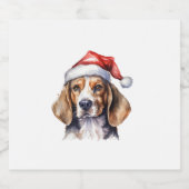 Beagle Kersthond Sparkling Wijnetiket (Enkel label)