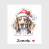 Beagle Kersthond Sticker (Vel)