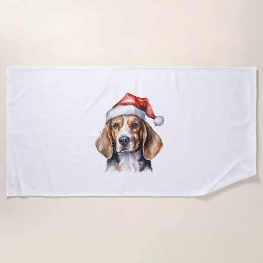 Beagle Kersthond Strandlaken (Voorkant)