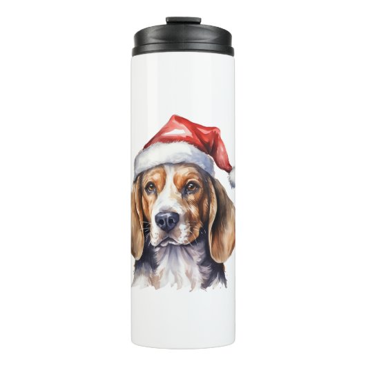 Beagle Kersthond Thermosbeker (Voorkant)