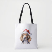 Beagle Kersthond Tote Bag (Voorkant)