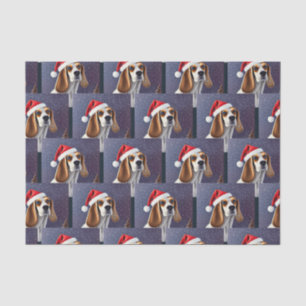Beagle kerstkerstcadeaupapier tissuepapier