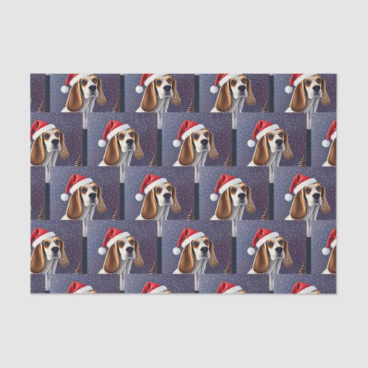 Beagle kerstkerstcadeaupapier tissuepapier (Voorkant)