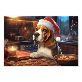 Beagle Kerstkoekjes Feestelijke vakantie Foto Afdruk