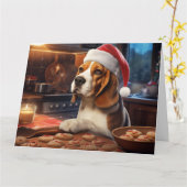 Beagle Kerstkoekjes Feestelijke vakantie Kaart (Gele Bloem)