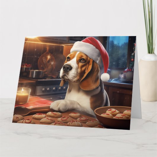 Beagle Kerstkoekjes Feestelijke vakantie Kaart (Voorkant)