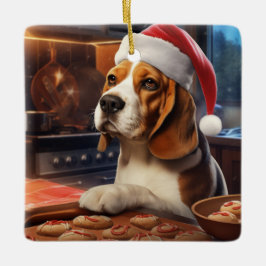 Beagle Kerstkoekjes Feestelijke vakantie Keramisch Ornament