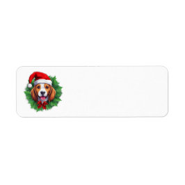 Beagle kerstkrans etiket